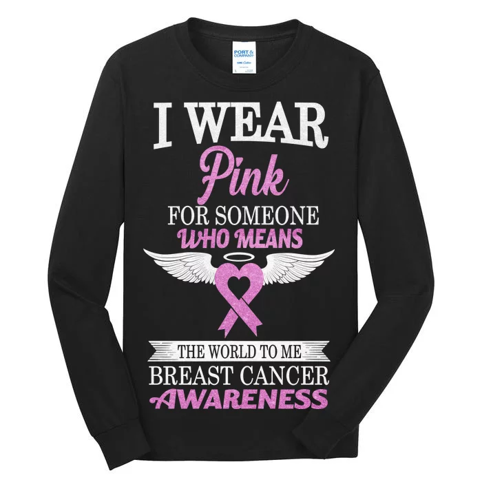 I Wear Pink Angel Breast Cancer Awareness Tall Long Sleeve T-Shirt