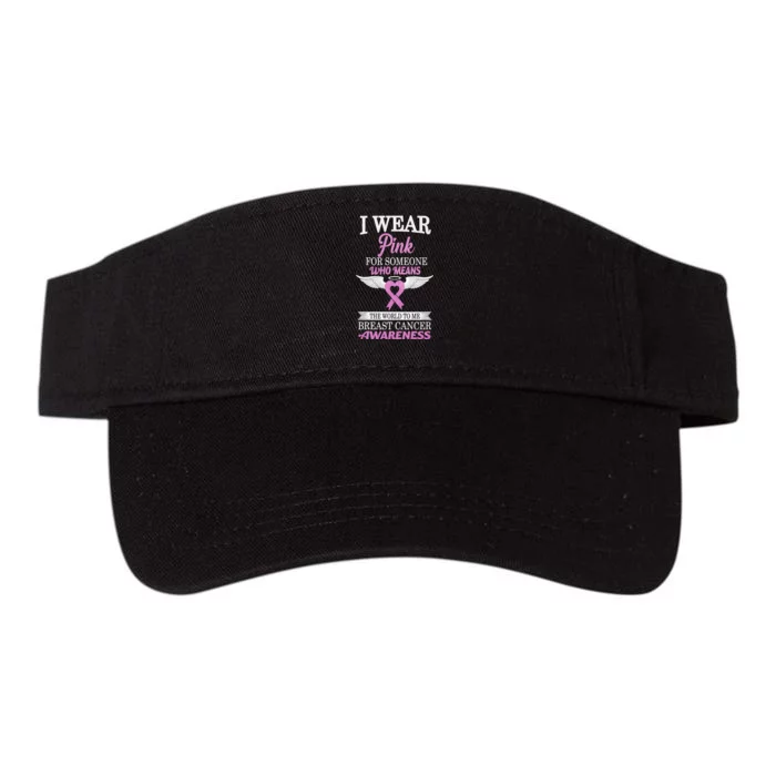 I Wear Pink Angel Breast Cancer Awareness Valucap Bio-Washed Visor