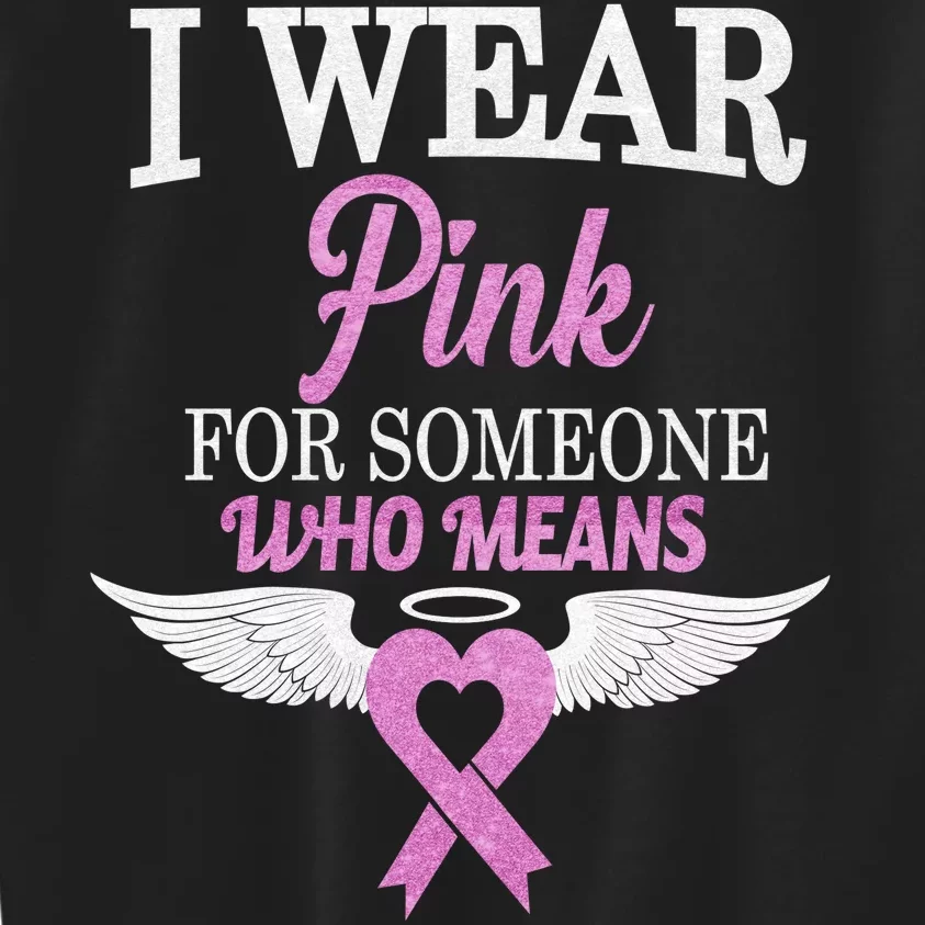 I Wear Pink Angel Breast Cancer Awareness Kids Sweatshirt