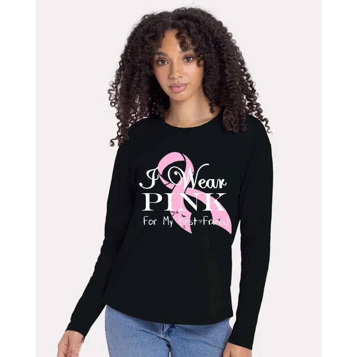 I Wear Pink For My Best Friend Womens Cotton Relaxed Long Sleeve T-Shirt