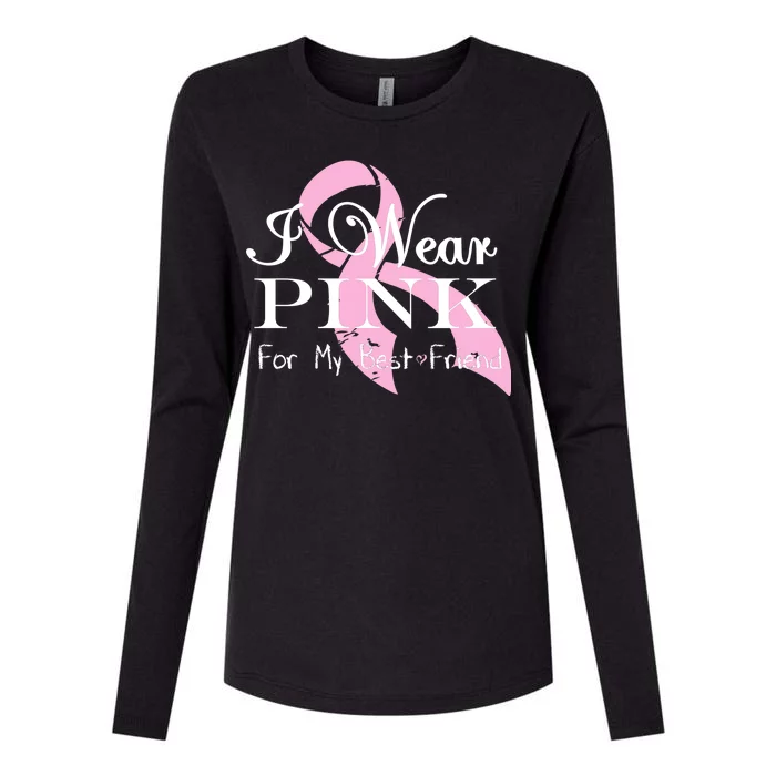 I Wear Pink For My Best Friend Womens Cotton Relaxed Long Sleeve T-Shirt