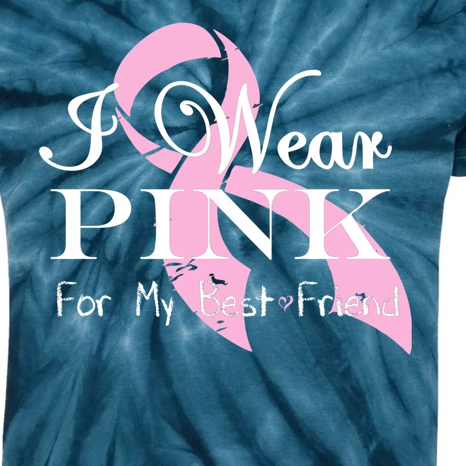 I Wear Pink For My Best Friend Kids Tie-Dye T-Shirt