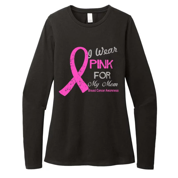 I Wear Pink For My Mom Breast Cancer Awareness Womens CVC Long Sleeve Shirt