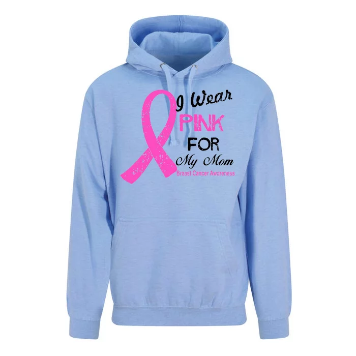 I Wear Pink For My Mom Breast Cancer Awareness Unisex Surf Hoodie