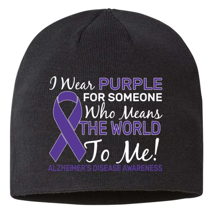 I Wear Purple Alzheimer's Disease Awareness 8 1/2in Sustainable Knit Beanie