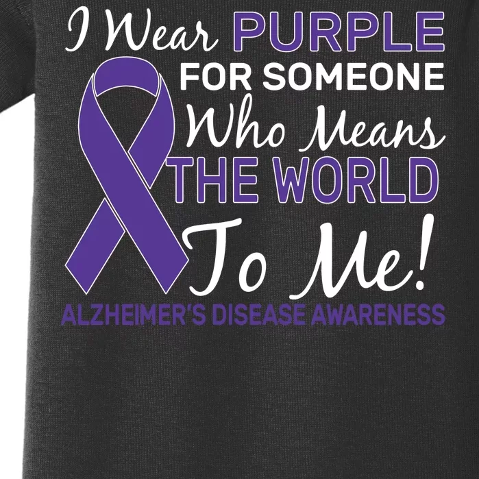 I Wear Purple Alzheimer's Disease Awareness Baby Bodysuit