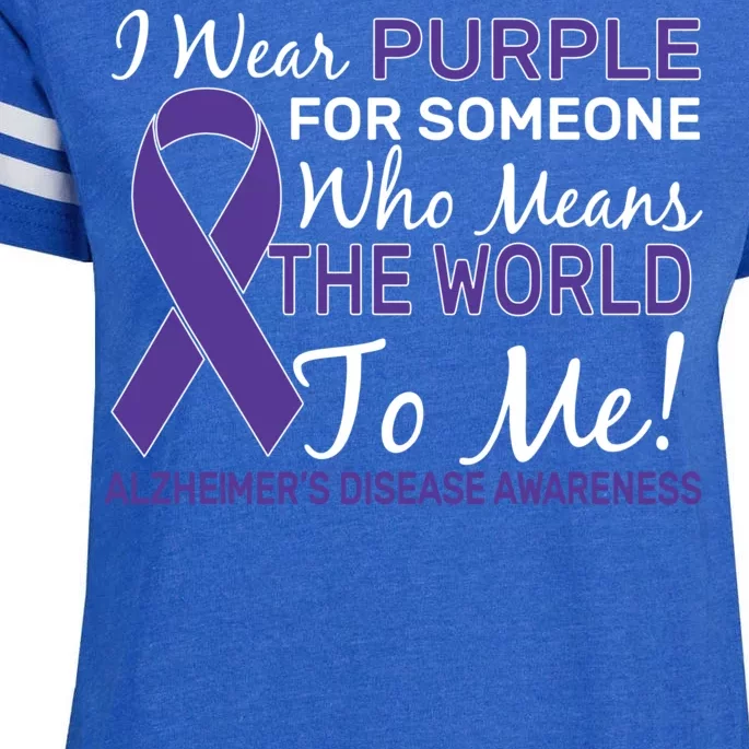 I Wear Purple Alzheimer's Disease Awareness Enza Ladies Jersey Football T-Shirt