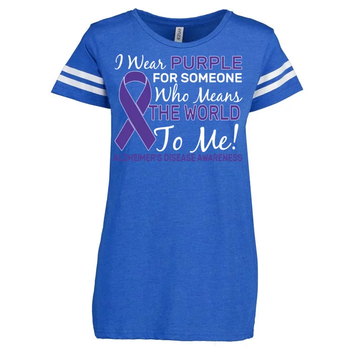 I Wear Purple Alzheimer's Disease Awareness Enza Ladies Jersey Football T-Shirt