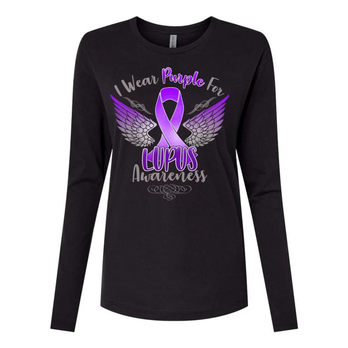 I Wear Purple For Lupus Awareness Womens Cotton Relaxed Long Sleeve T-Shirt