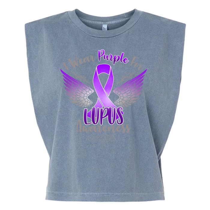 I Wear Purple For Lupus Awareness Garment-Dyed Women's Muscle Tee