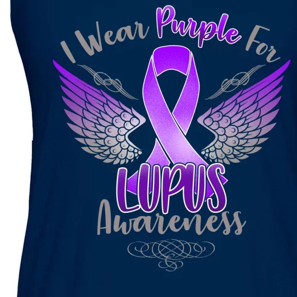 I Wear Purple For Lupus Awareness Ladies Essential Flowy Tank