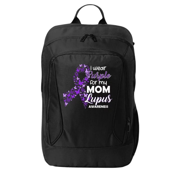 I Wear Purple For My Mom Lupus Awareness City Backpack