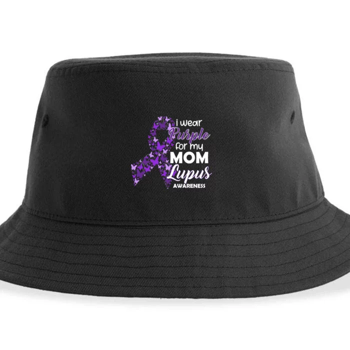 I Wear Purple For My Mom Lupus Awareness Sustainable Bucket Hat