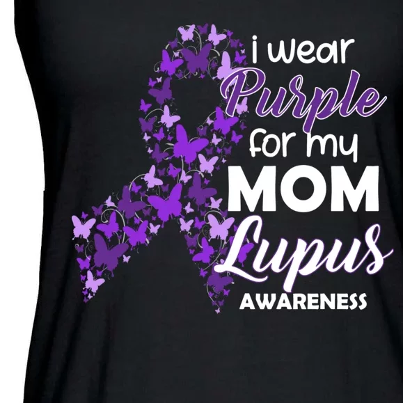 I Wear Purple For My Mom Lupus Awareness Ladies Essential Flowy Tank