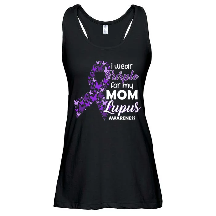 I Wear Purple For My Mom Lupus Awareness Ladies Essential Flowy Tank