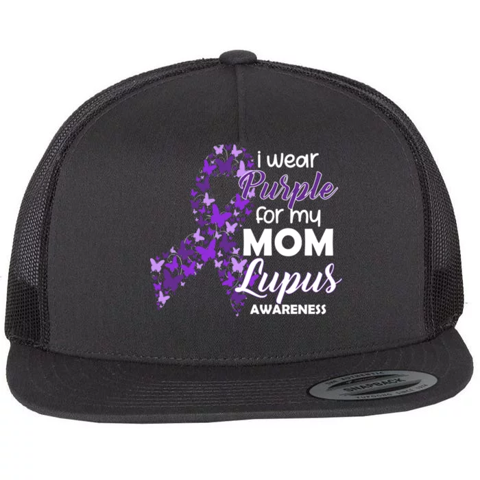 I Wear Purple For My Mom Lupus Awareness Flat Bill Trucker Hat