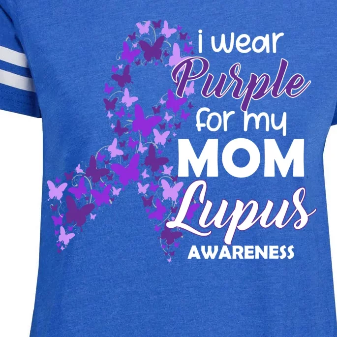 I Wear Purple For My Mom Lupus Awareness Enza Ladies Jersey Football T-Shirt