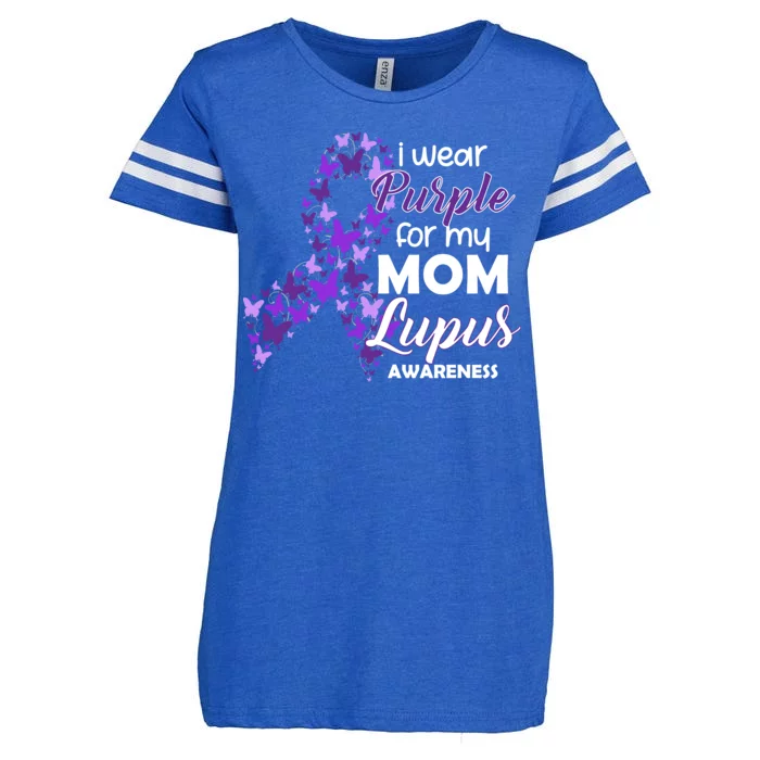 I Wear Purple For My Mom Lupus Awareness Enza Ladies Jersey Football T-Shirt