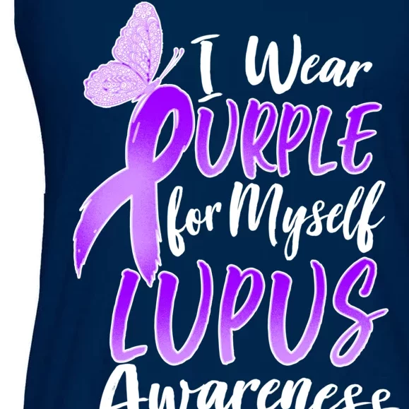 I Wear Purple For Myself Lupus Awareness Ladies Essential Flowy Tank