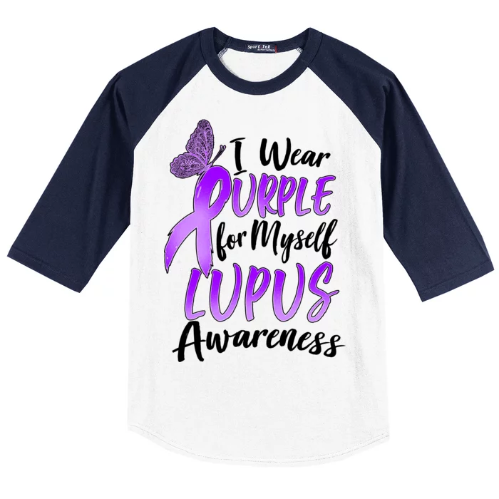 I Wear Purple For Myself Lupus Awareness Baseball Sleeve Shirt