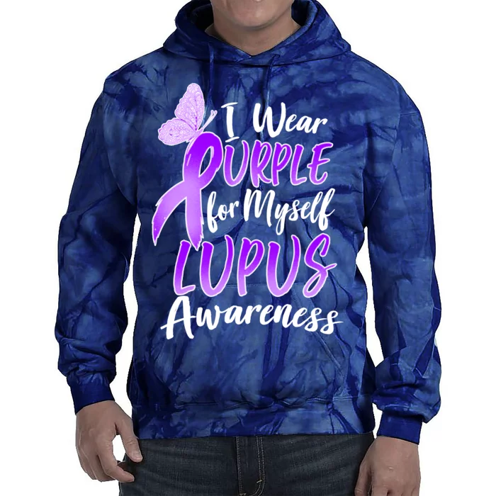 I Wear Purple For Myself Lupus Awareness Tie Dye Hoodie