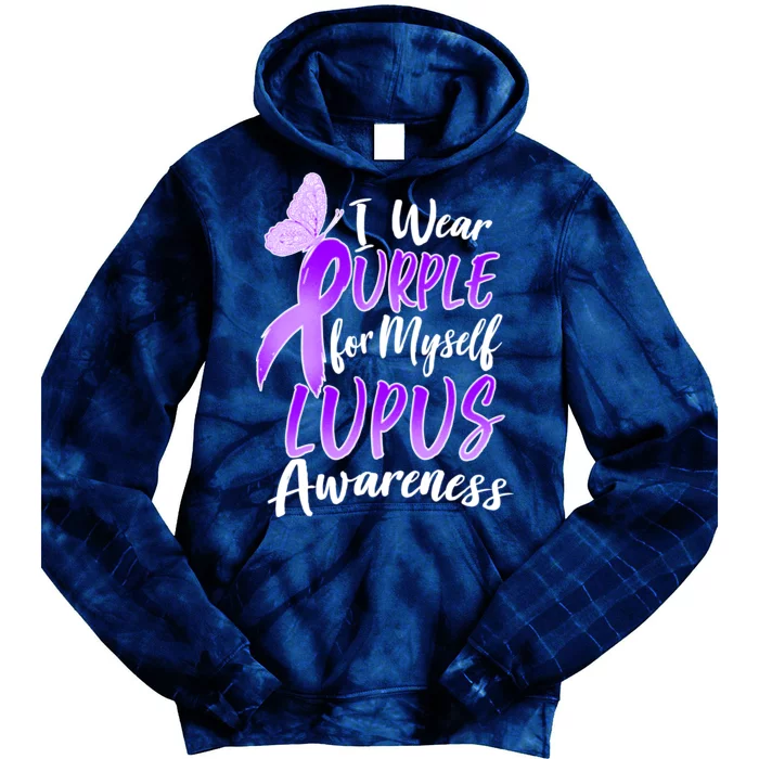 I Wear Purple For Myself Lupus Awareness Tie Dye Hoodie