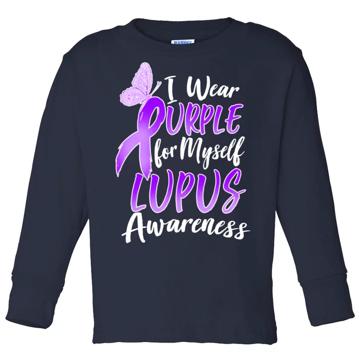 I Wear Purple For Myself Lupus Awareness Toddler Long Sleeve Shirt