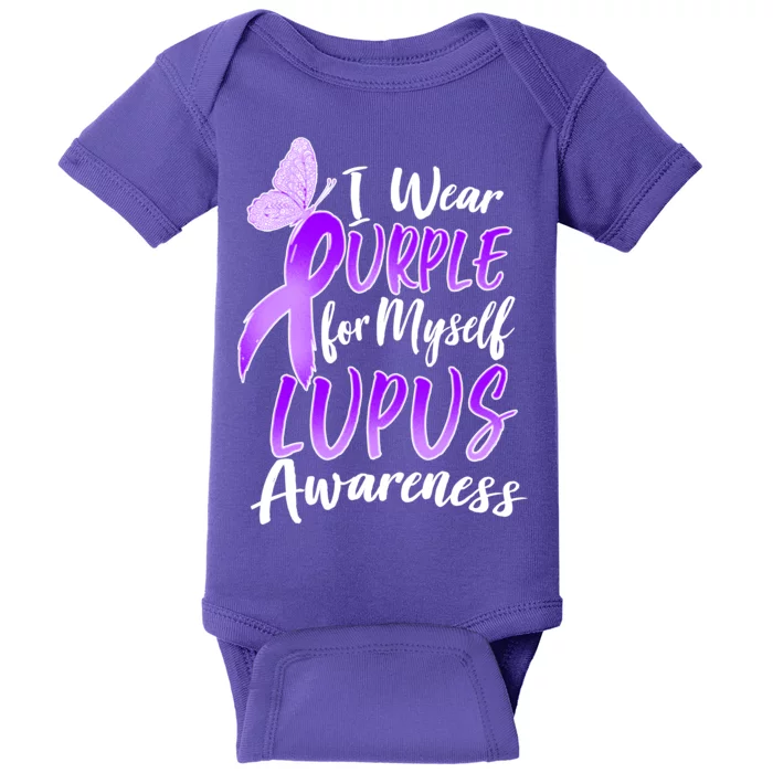 I Wear Purple For Myself Lupus Awareness Baby Bodysuit