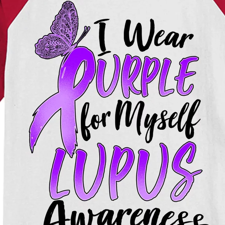 I Wear Purple For Myself Lupus Awareness Kids Colorblock Raglan Jersey