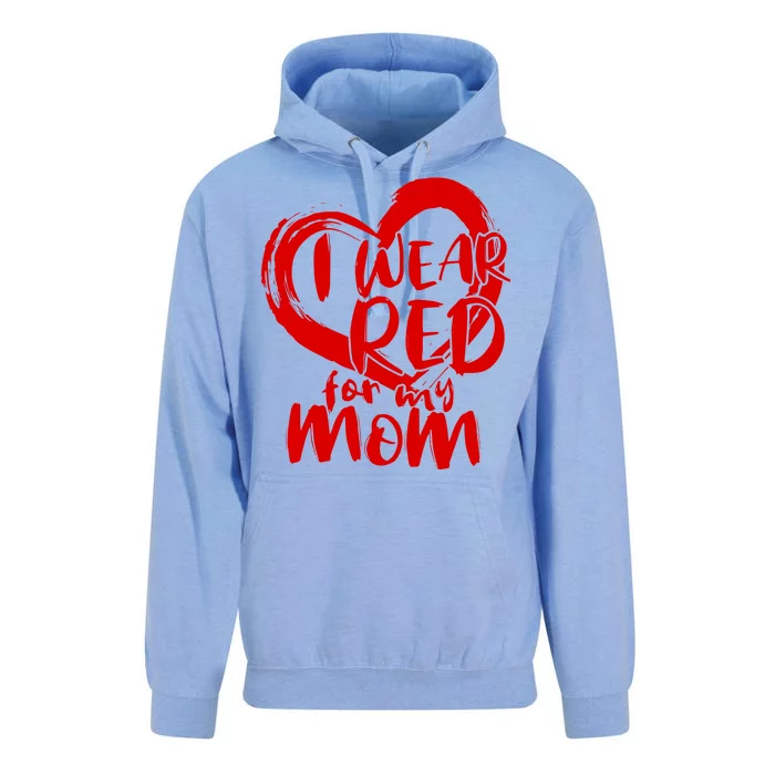 I Wear Red For My Mom Heart disease Awareness Unisex Surf Hoodie