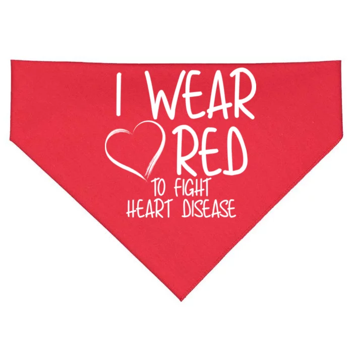 I Wear Red To Fight Heart Disease USA-Made Doggie Bandana