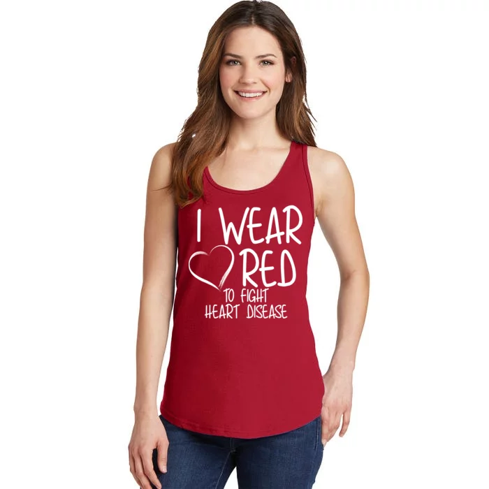 I Wear Red To Fight Heart Disease Ladies Essential Tank