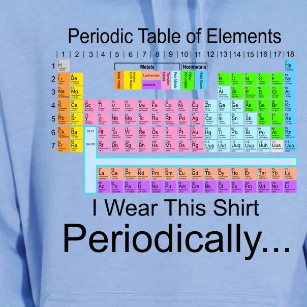 I Wear this Shirt Periodically Periodic Table of Elements Unisex Surf Hoodie