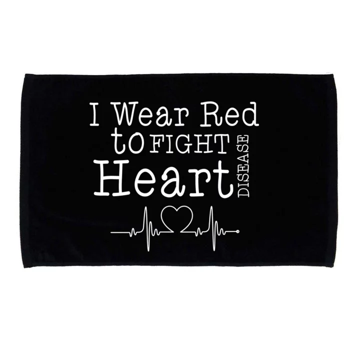 I Wear To Fight Heart Disease Microfiber Hand Towel