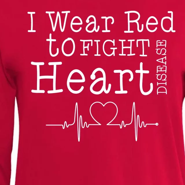 I Wear To Fight Heart Disease Womens Cotton Relaxed Long Sleeve T-Shirt