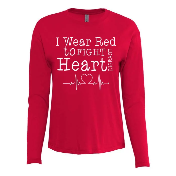 I Wear To Fight Heart Disease Womens Cotton Relaxed Long Sleeve T-Shirt