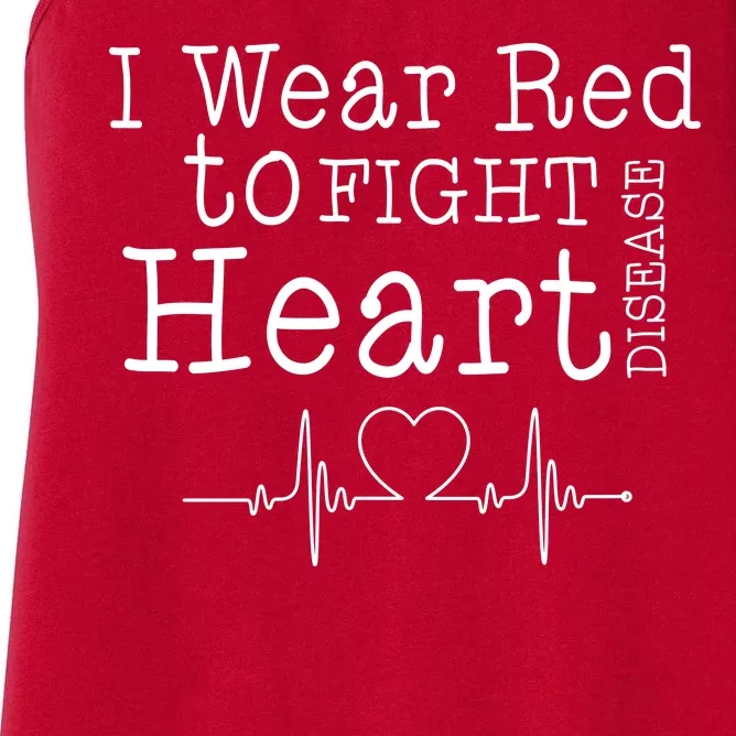 I Wear To Fight Heart Disease Women's Racerback Tank