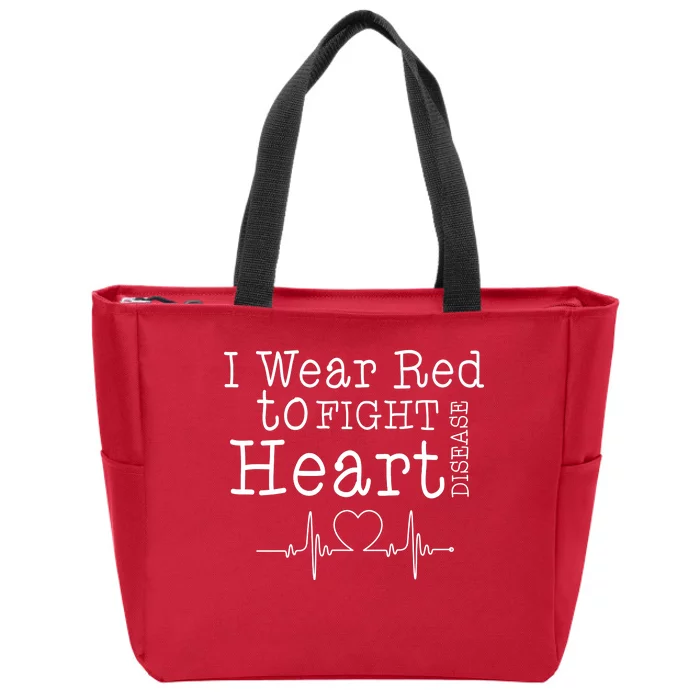 I Wear To Fight Heart Disease Zip Tote Bag