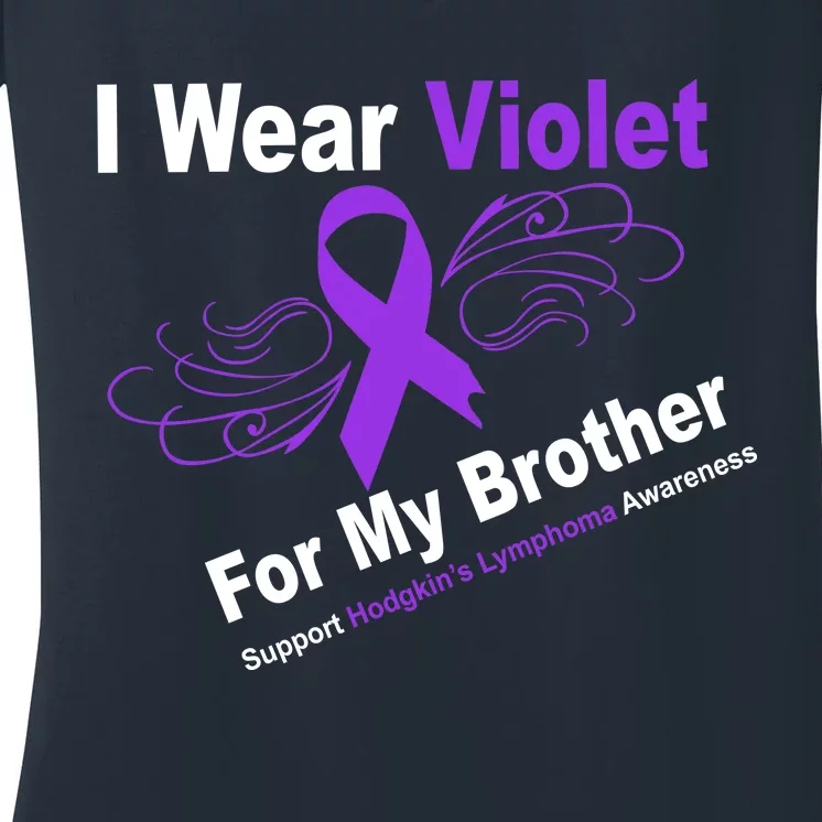 I Wear Violet For My Brother Women's V-Neck T-Shirt