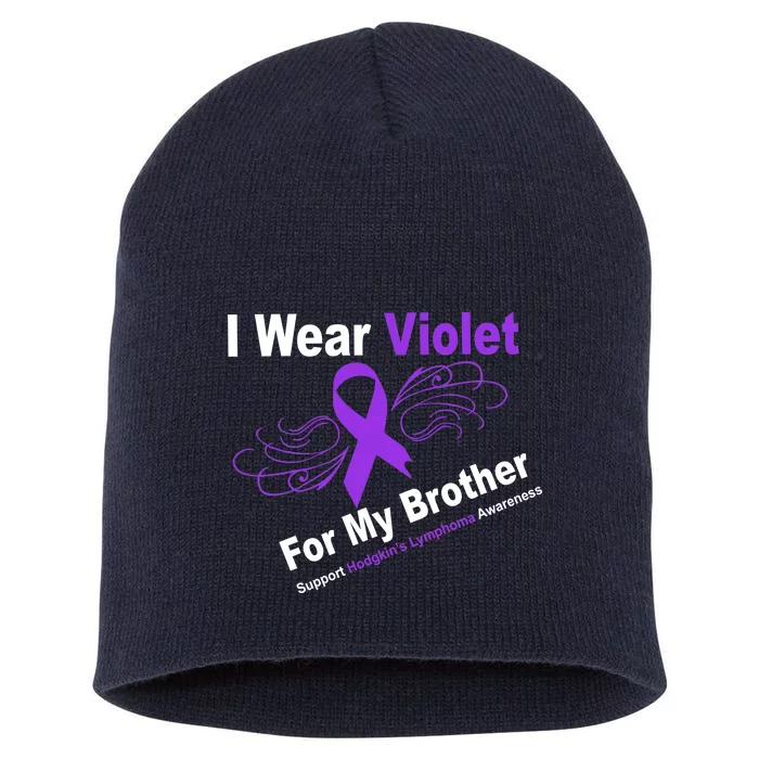 I Wear Violet For My Brother Short Acrylic Beanie