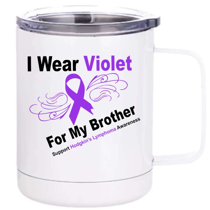 I Wear Violet For My Brother Front & Back 12oz Stainless Steel Tumbler Cup