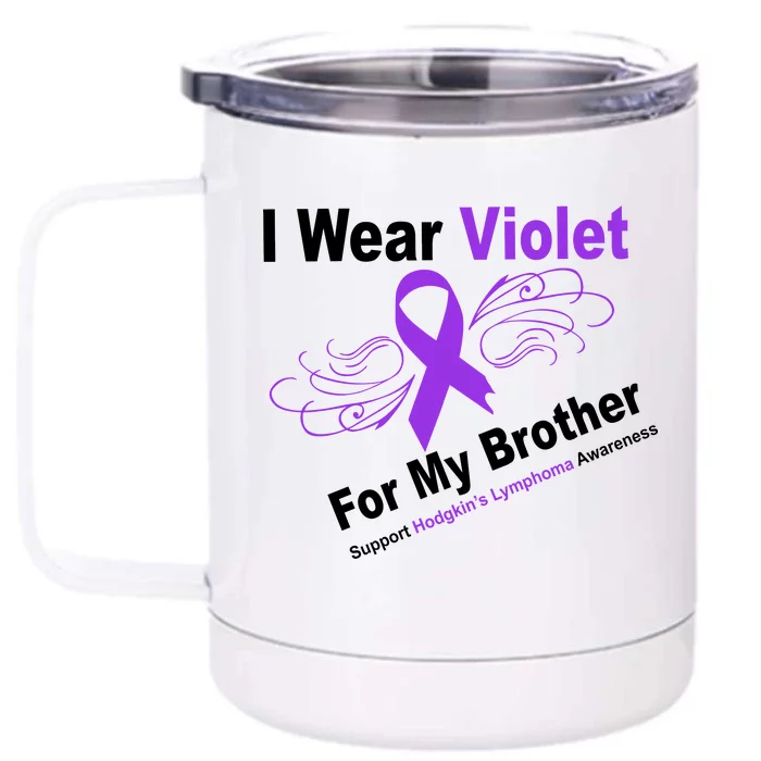 I Wear Violet For My Brother Front & Back 12oz Stainless Steel Tumbler Cup