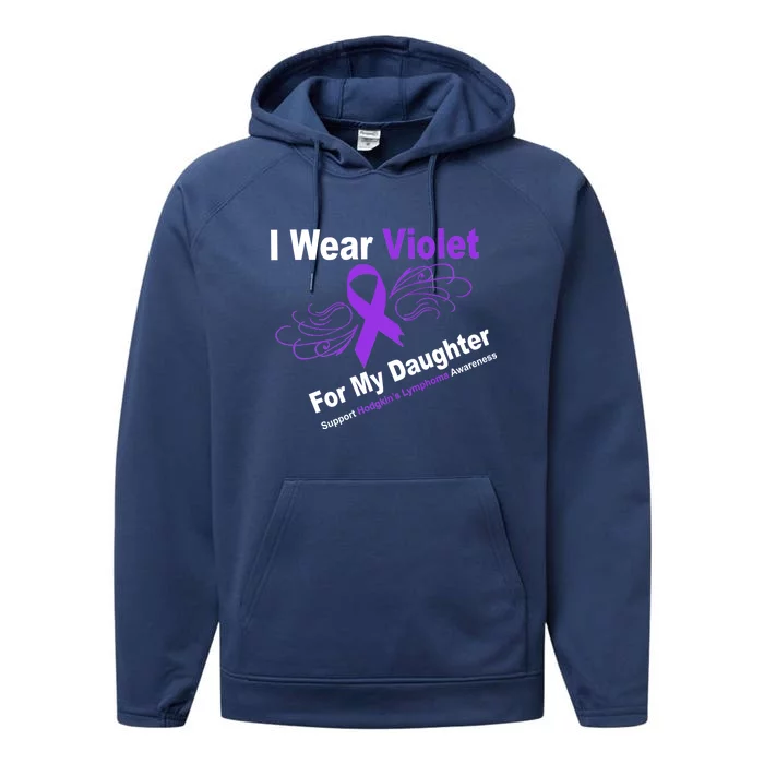 I Wear Violet For My Daughter Performance Fleece Hoodie