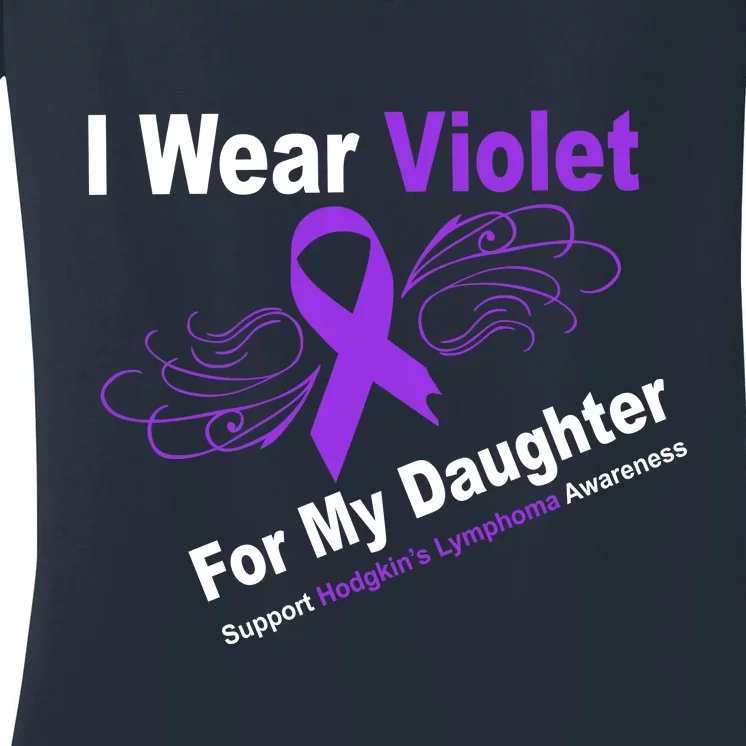 I Wear Violet For My Daughter Women's V-Neck T-Shirt