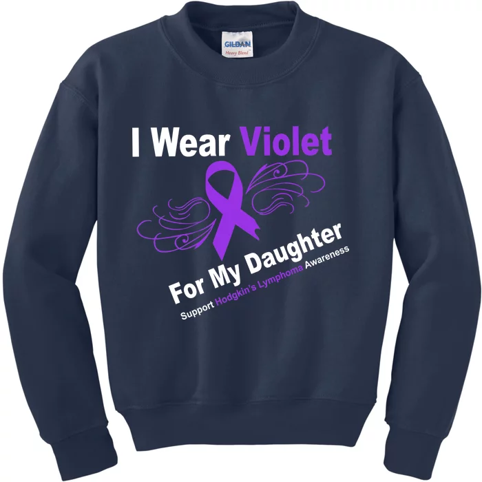 I Wear Violet For My Daughter Kids Sweatshirt