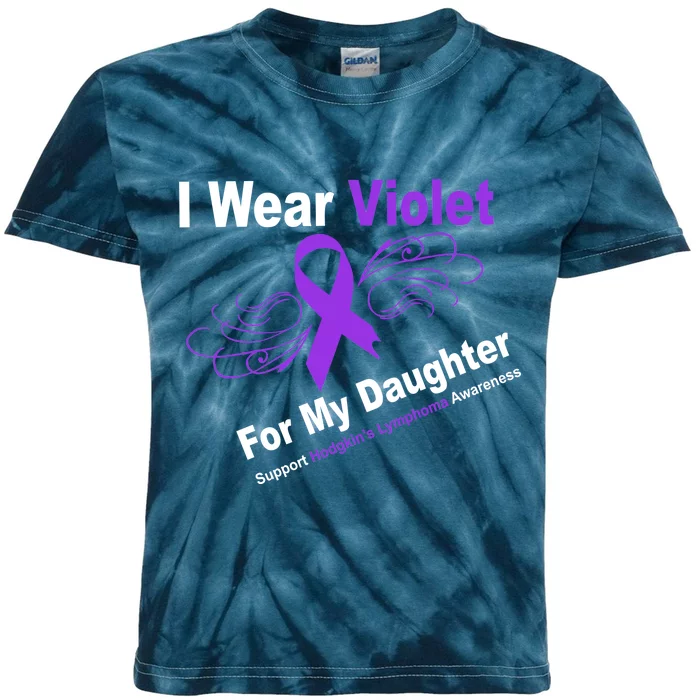 I Wear Violet For My Daughter Kids Tie-Dye T-Shirt