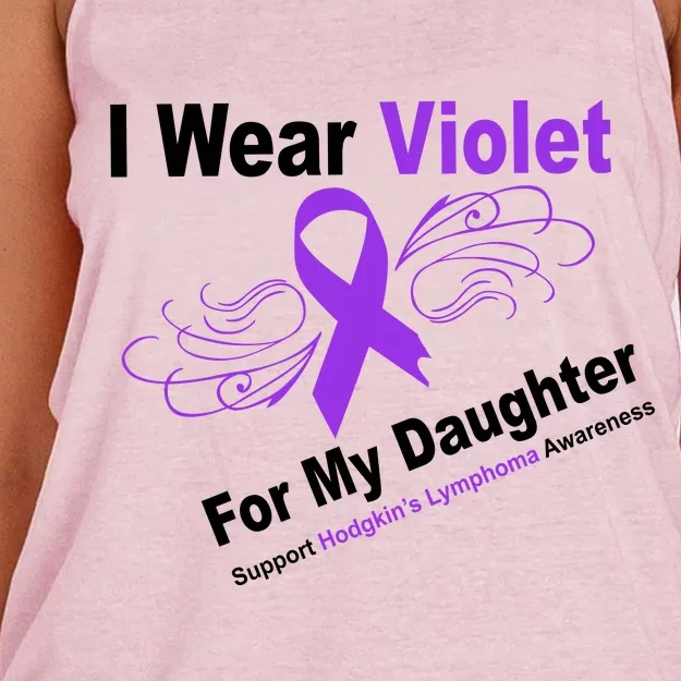 I Wear Violet For My Daughter Women's Knotted Racerback Tank