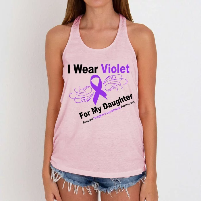 I Wear Violet For My Daughter Women's Knotted Racerback Tank