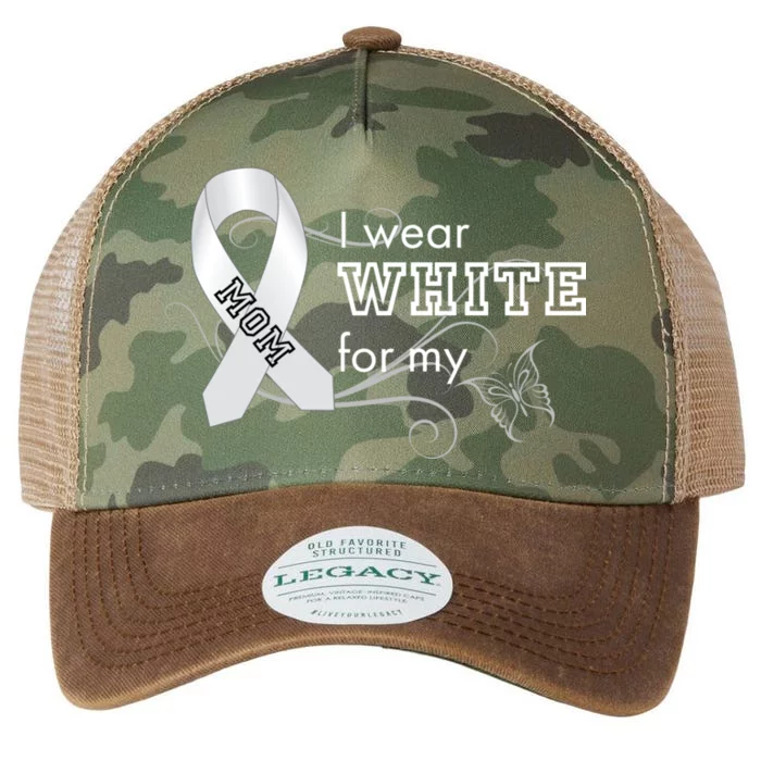 I Wear White For My Mom Lung Cancer Awareness Legacy Tie Dye Trucker Hat