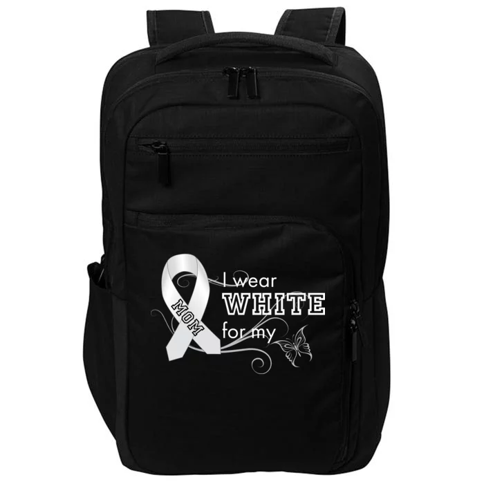 I Wear White For My Mom Lung Cancer Awareness Impact Tech Backpack